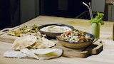 Za'atar Chicken and Eggplant with Hummus