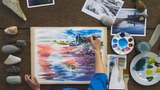 Canadian Holiday Landscape in Gouache