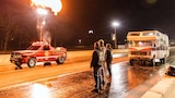 Wheelie Motorhome vs. Little Red Firetruck!