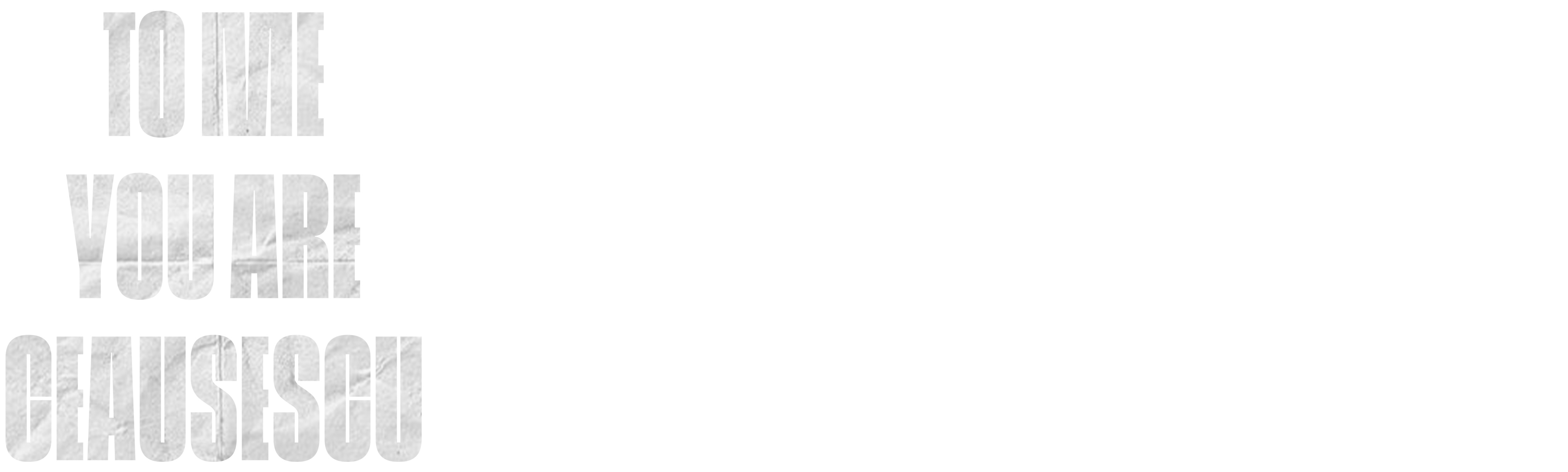 To Me You Are Ceausescu