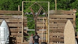 Building a Log Chapel with a Stained Glass Window